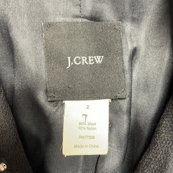 J. Crew Wool Blend Hidden Button Long Peacoat Winter Jacket Minimalist Black 2 - Picture 8 of 8